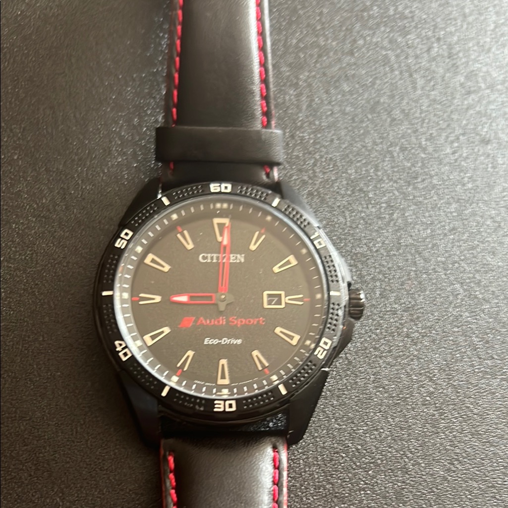 Citizen Eco-Drive Black Watch With Red Accents